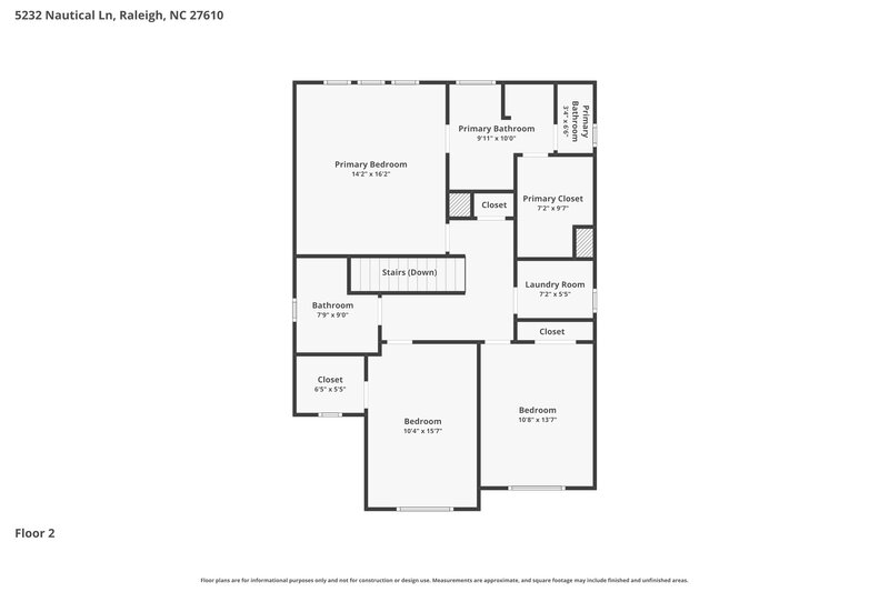 2,055/Mo, 5232 Nautical Ln Raleigh, NC 27610 Floorplan View 2