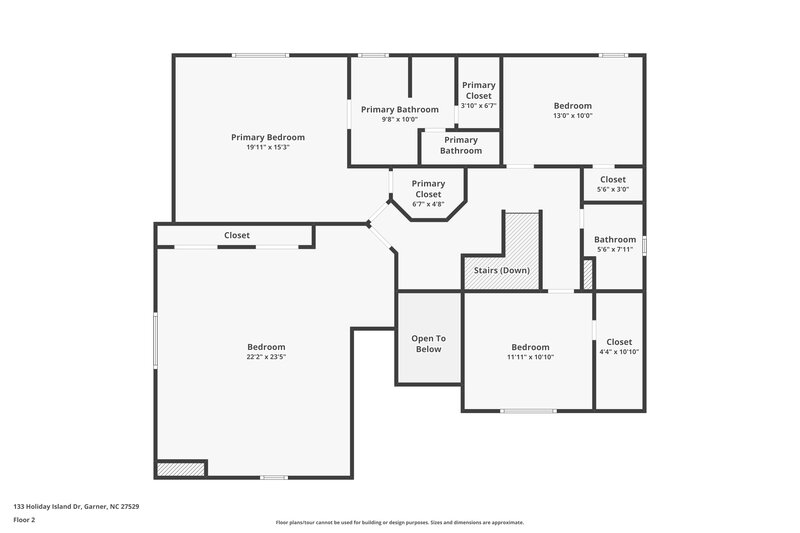 1,975/Mo, 133 Holiday Island Dr Garner, NC 27529 Floor Plan View 2