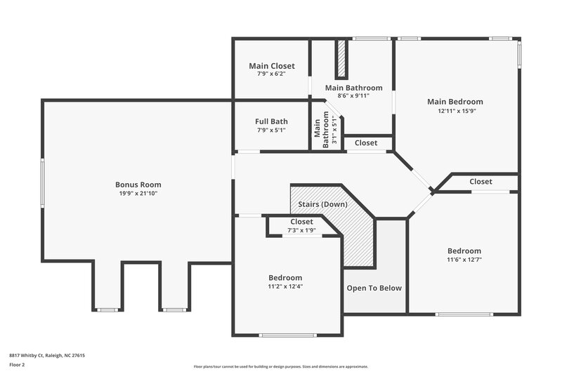 2,725/Mo, 8817 Whitby Ct Raleigh, NC 27615 Floor Plan View