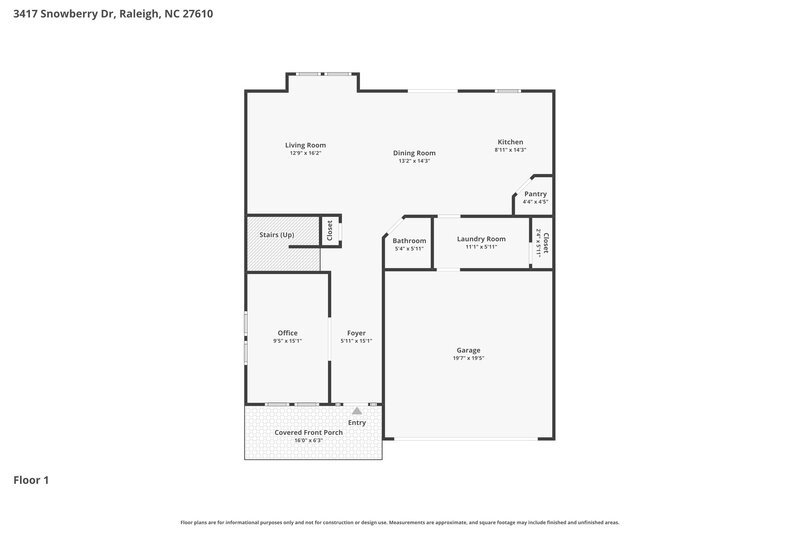 2,345/Mo, 3417 Snowberry Dr Raleigh, NC 27610 Floor Plan View