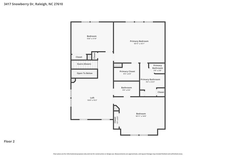 2,345/Mo, 3417 Snowberry Dr Raleigh, NC 27610 Floor Plan View 2