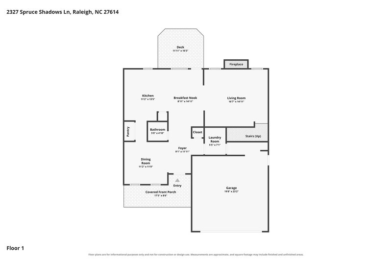 2,205/Mo, 2327 Spruce Shadows Ln Raleigh, NC 27614 Floor Plan View