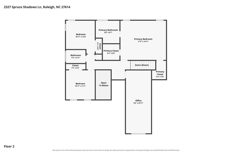 2,205/Mo, 2327 Spruce Shadows Ln Raleigh, NC 27614 Floor Plan View 2
