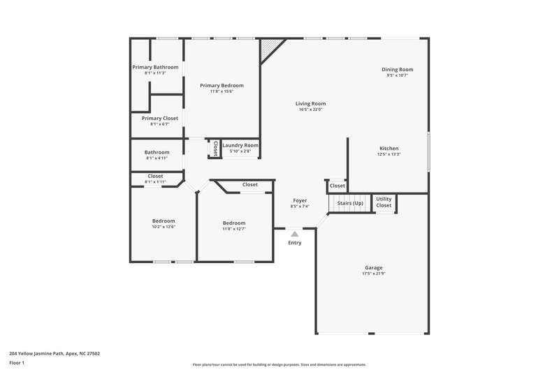 2,200/Mo, 204 Yellow Jasmine Path Apex, NC 27502 Floor Plan View