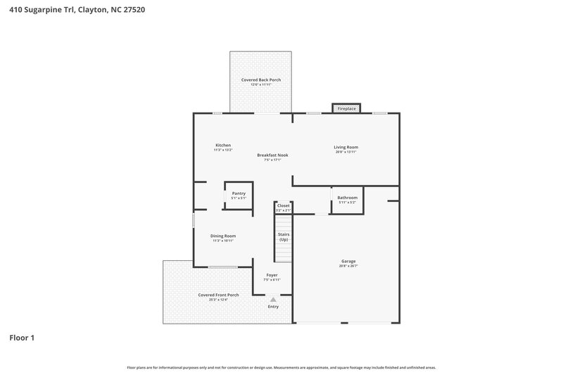 2,365/Mo, 410 Sugarpine Trl Clayton, NC 27520 Floor Plan View