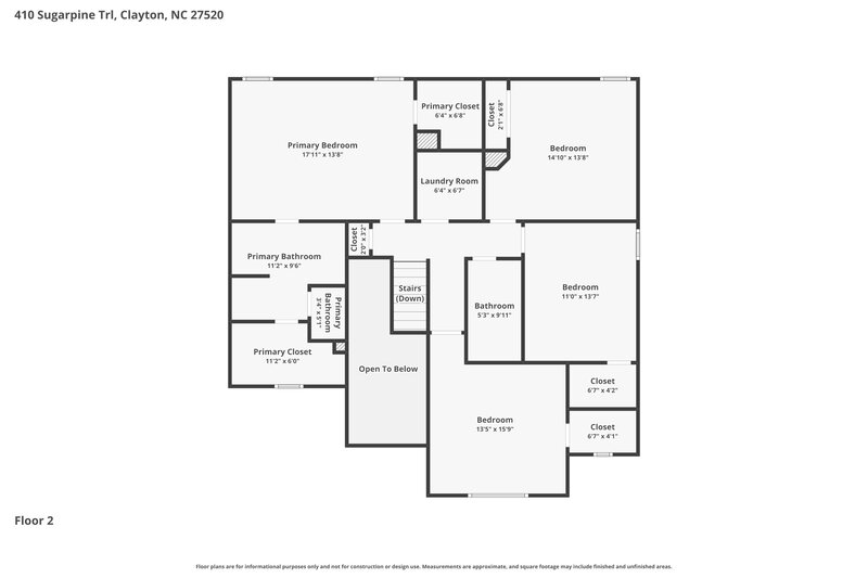 2,365/Mo, 410 Sugarpine Trl Clayton, NC 27520 Floor Plan View 2