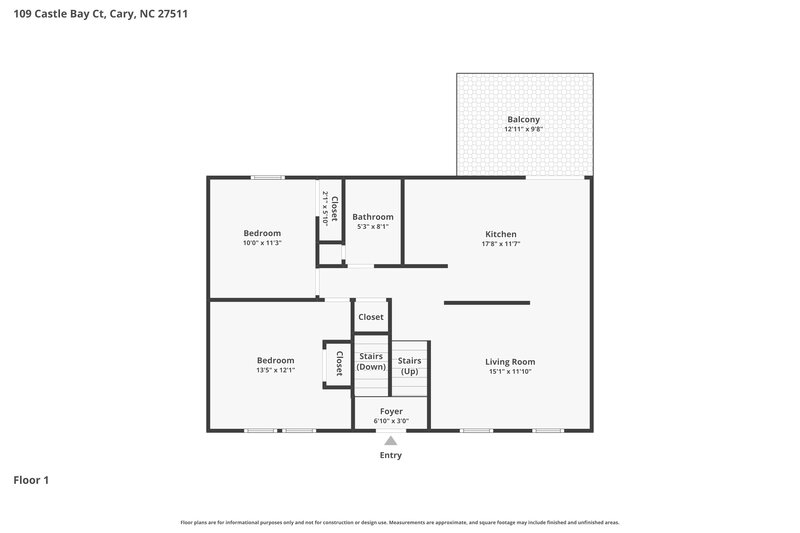 2,420/Mo, 109 Castle Bay Ct Cary, NC 27511 Floor Plan View 2
