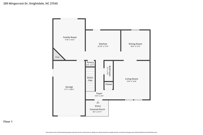 2,010/Mo, 209 Mingocrest Dr Knightdale, NC 27545 Floorplan View