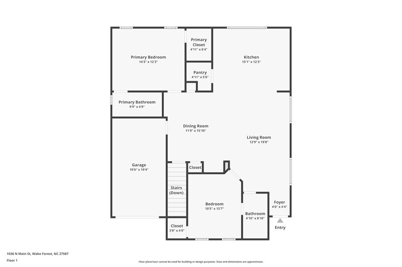 2,020/Mo, 1036 N Main St Wake Forest, NC 27587 Floor Plan View 2