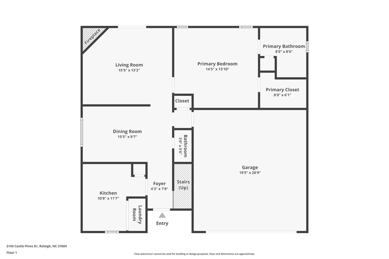 2,110/Mo, 2143 Castle Pines Dr Raleigh, NC 27604 Floor Plan View