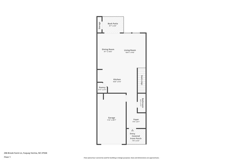 1,615/Mo, 206 Brook Farm Ln Fuquay Varina, NC 27526 Floor Plan View