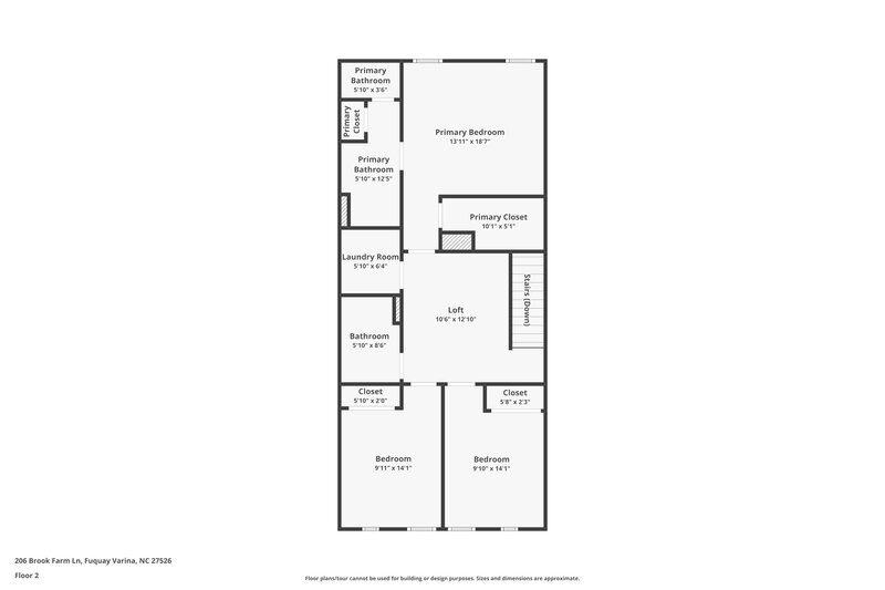 1,615/Mo, 206 Brook Farm Ln Fuquay Varina, NC 27526 Floor Plan View 2