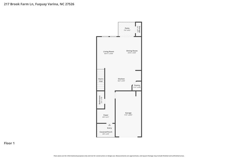 1,800/Mo, 217 Brook Farm Ln Fuquay Varina, NC 27526 Floor Plan View