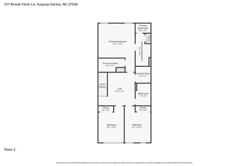 1,800/Mo, 217 Brook Farm Ln Fuquay Varina, NC 27526 Floor Plan View 2