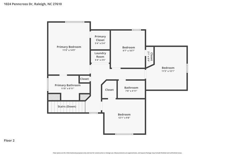 1,925/Mo, 1024 Penncross Dr Raleigh, NC 27610 Floorplan View 2