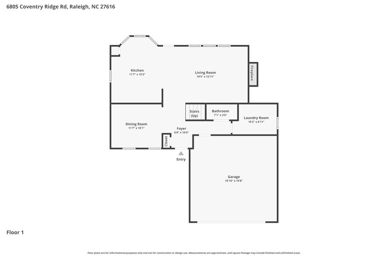 1,865/Mo, 6805 Coventry Ridge Rd Raleigh, NC 27616 Floor Plan View