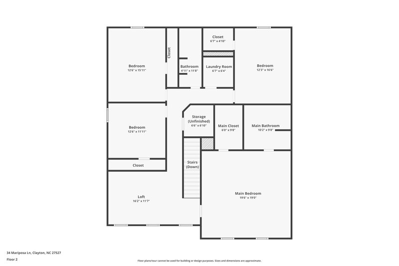 2,135/Mo, 34 Mariposa Ln Clayton, NC 27527 Floor Plan View