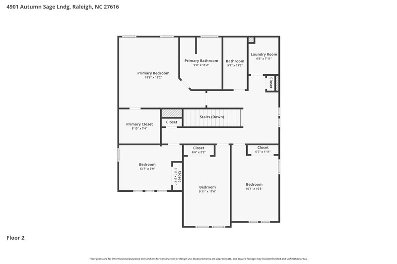 2,255/Mo, 4901 Autumn Sage Lndg Raleigh, NC 27616 Floor Plan View 2