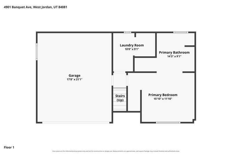2,450/Mo, 4901 Banquet Ave West Jordan, UT 84081 Floor Plan View