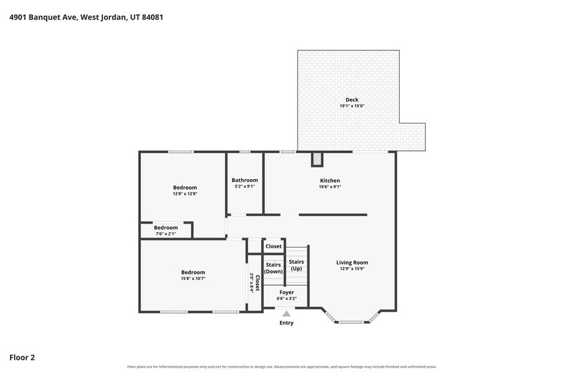 2,450/Mo, 4901 Banquet Ave West Jordan, UT 84081 Floor Plan View 2