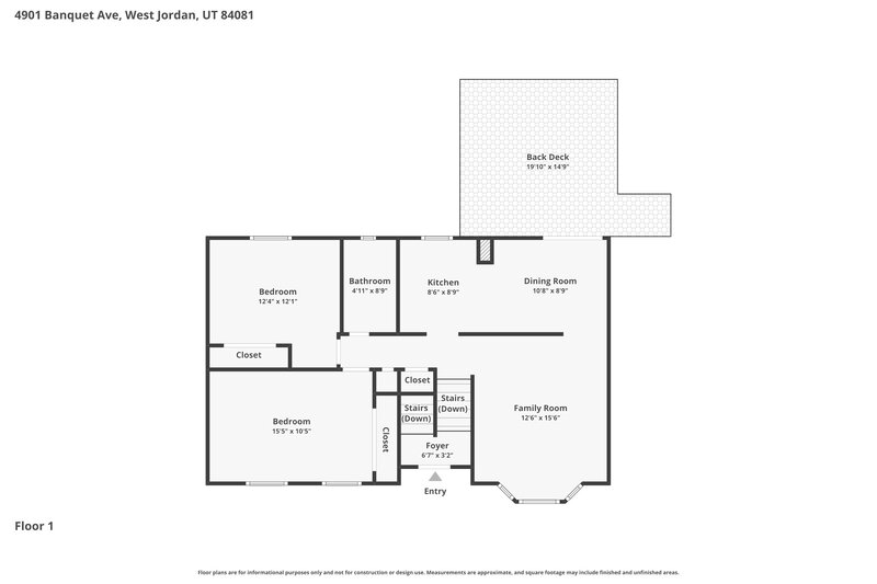 2,515/Mo, 4901 Banquet Ave West Jordan, UT 84081 Floorplan View 2