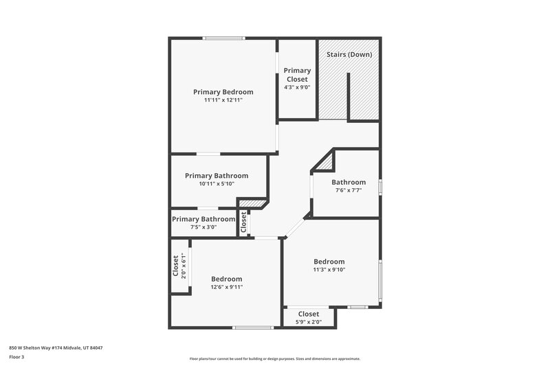 2,525/Mo, 850 W Shelton Way Unit 174 Midvale, UT 84047 Floor Plan View 3
