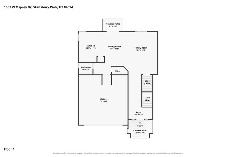 2,250/Mo, 1083 W Osprey Dr Stansbury Park, UT 84074 Floor Plan View 2