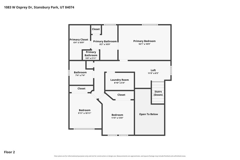 2,250/Mo, 1083 W Osprey Dr Stansbury Park, UT 84074 Floor Plan View 3