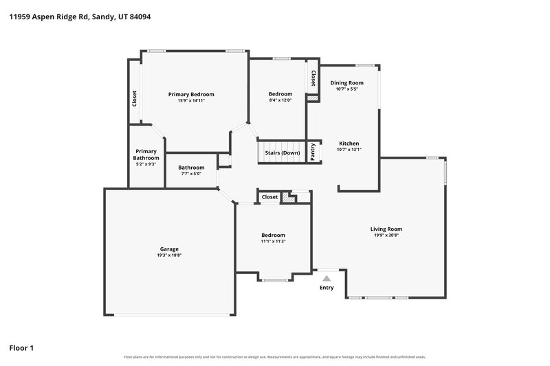 3,070/Mo, 11959 Aspen Ridge Rd Sandy, UT 84094 Floor Plan View 2