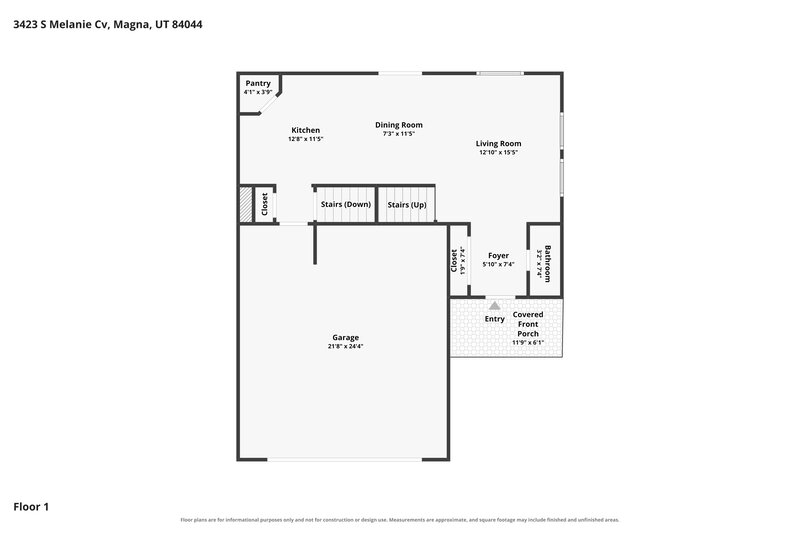 2,435/Mo, 3423 S Melanie Cove Magna, UT 84044 Floor Plan View