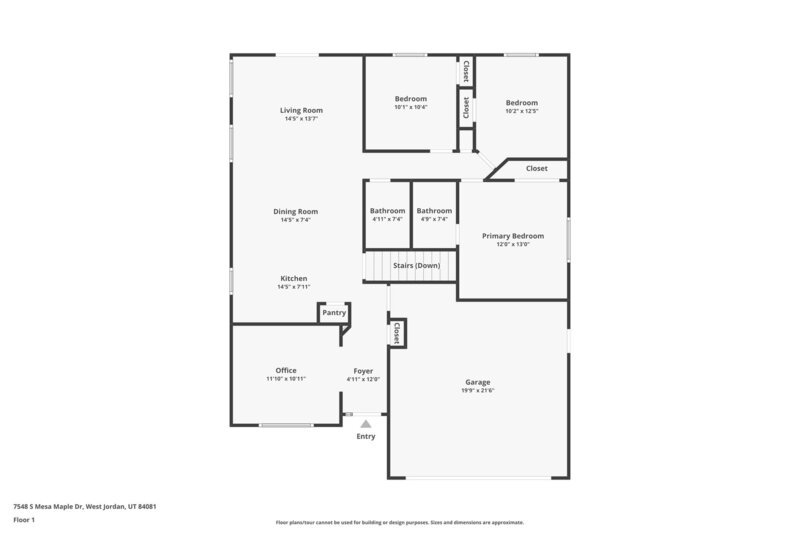 2,815/Mo, 7548 S Mesa Maple Dr West Jordan, UT 84081 Floorplan View 2