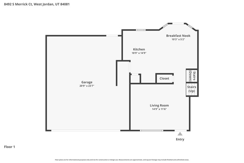 2,835/Mo, 8492 S Merrick Ct West Jordan, UT 84081 Floor Plan View 3