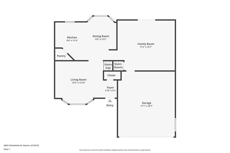 2,155/Mo, 5902 South Woodview Dr Salt Lake City, UT 84118 Floorplan View