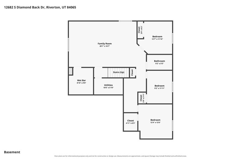 3,165/Mo, 12682 S Diamondback Dr Riverton, UT 84096 Floor Plan View