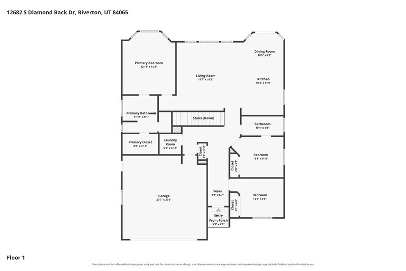 3,165/Mo, 12682 S Diamondback Dr Riverton, UT 84096 Floor Plan View 2