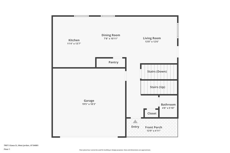 2,600/Mo, 7907 S Gaea Ct West Jordan, UT 84081 Floor Plan View
