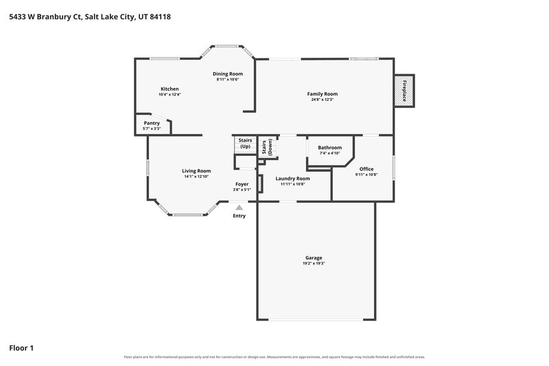 3,050/Mo, 5433 W Branbury Ct Salt Lake City, UT 84118 Floor Plan View
