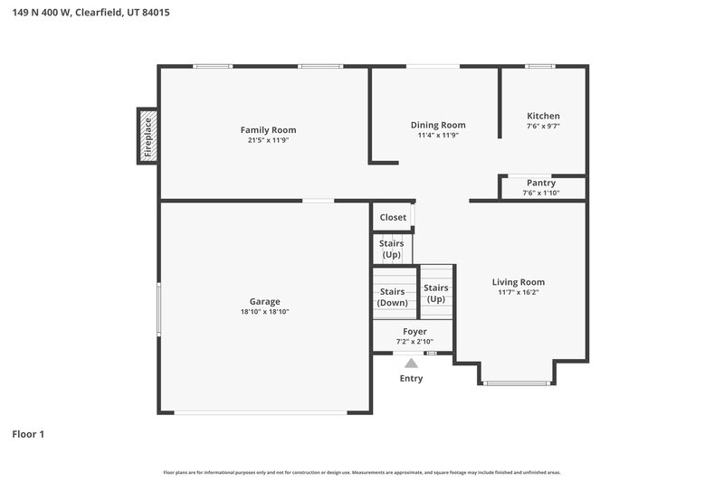 2,625/Mo, 149 N 400 W Clearfield, UT 84015 Floor Plan View 2