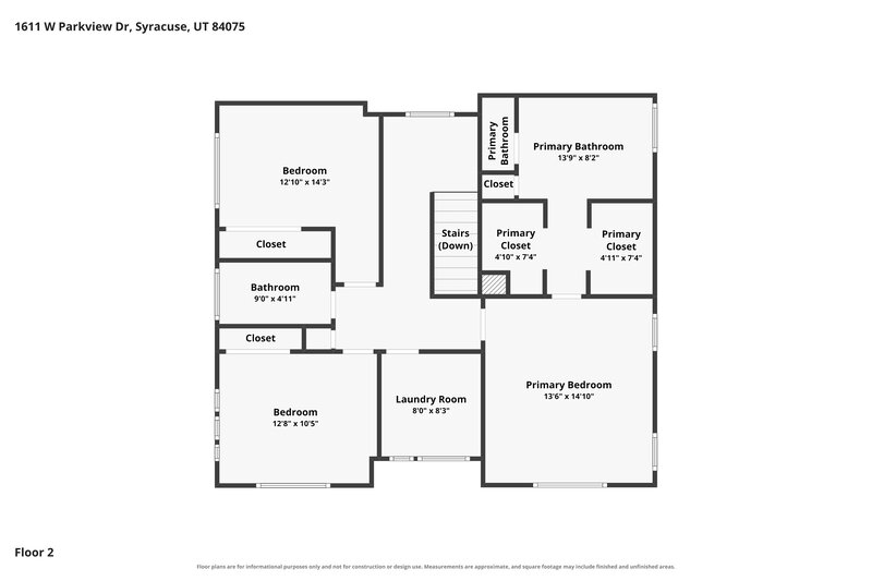 2,720/Mo, 1611 W Parkview Dr Syracuse, UT 84075 Floor Plan View 2