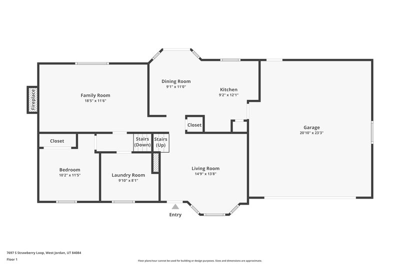 2,765/Mo, 7697 S Strawberry Loop West Jordan, UT 84084 Floorplan View 2