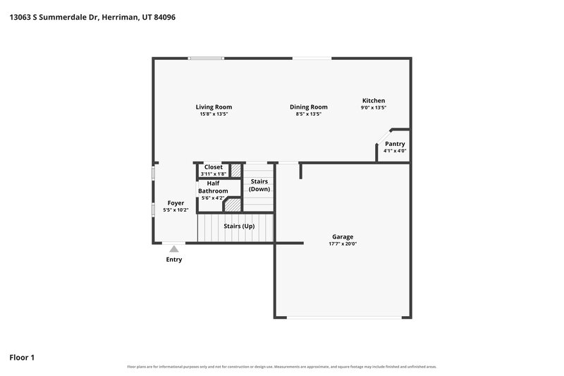 2,470/Mo, 13063 S Summerdale Dr Herriman, UT 84096 Floor Plan View