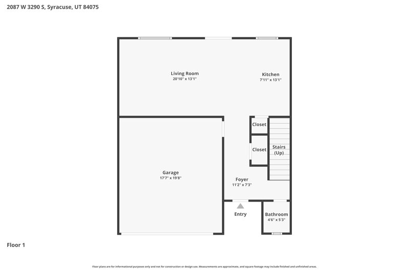 2,290/Mo, 2087 W 3290 S Syracuse, UT 84075 Floor Plan View
