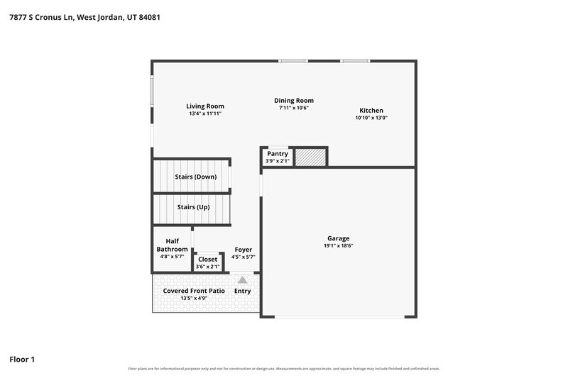 3,285/Mo, 7877 S Cronus Ln West Jordan, UT 84081 Floor Plan View 2