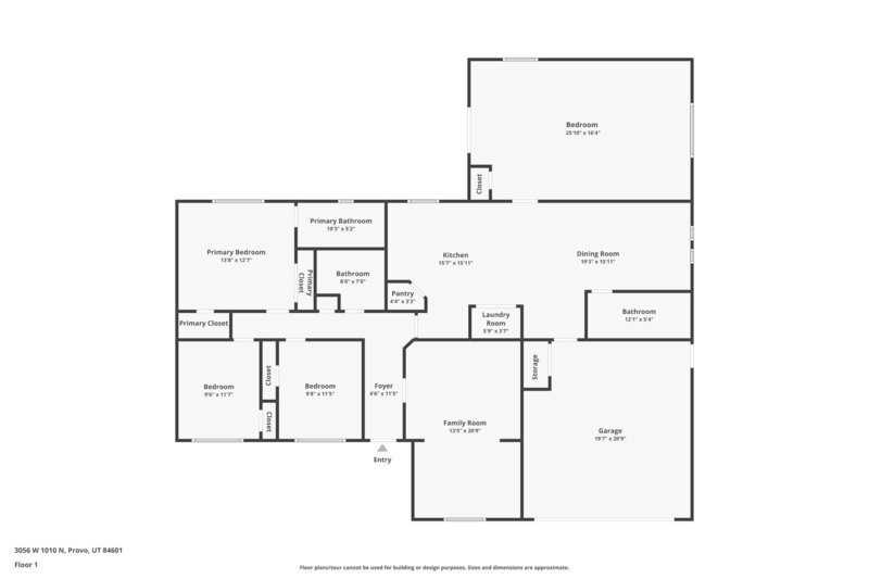 2,285/Mo, 3056 W 1010 N Provo, UT 84601 Floorplan View