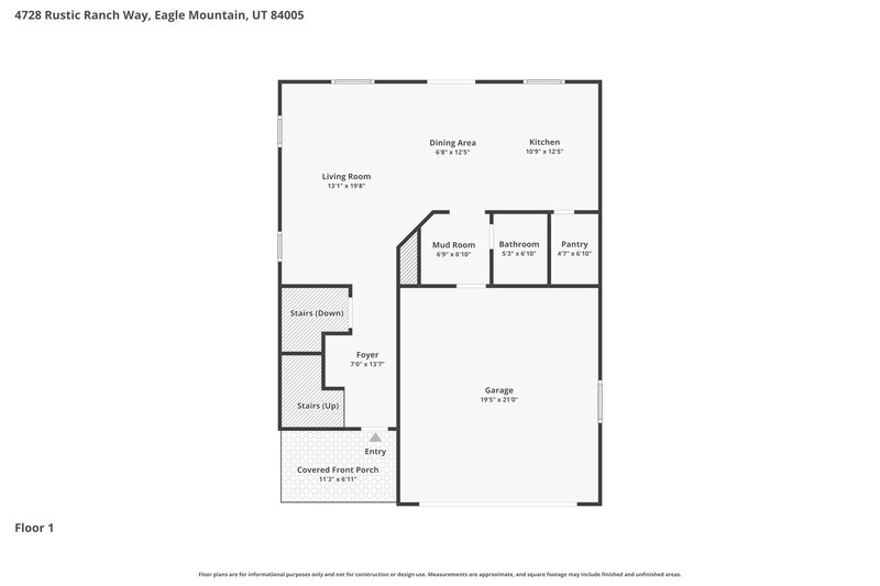 2,240/Mo, 4728 E Rustic Ranch Way Eagle Mountain, UT 84005 Floorplan View