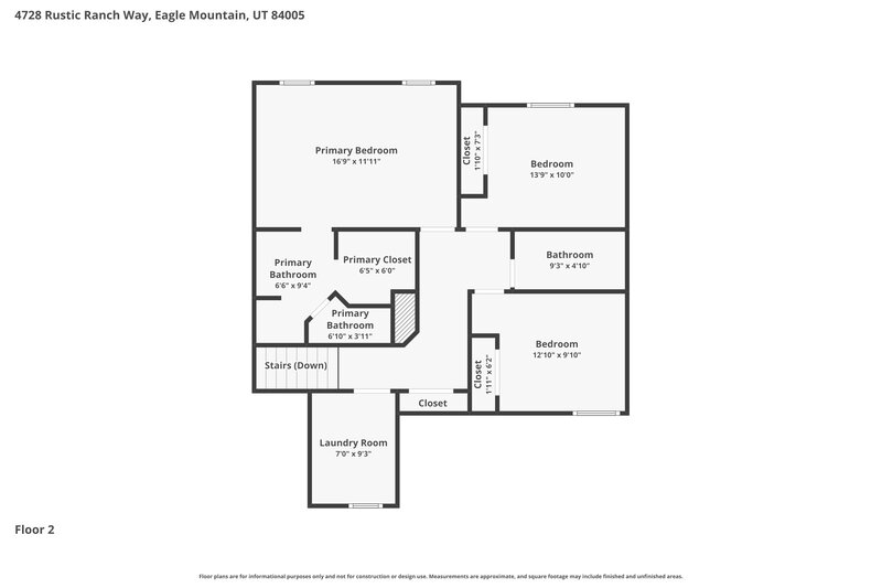 2,240/Mo, 4728 E Rustic Ranch Way Eagle Mountain, UT 84005 Floorplan View 2