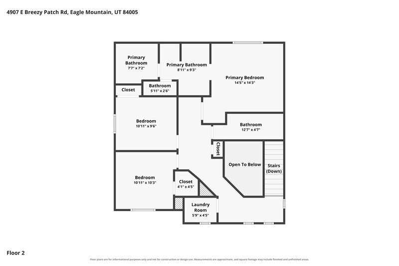 2,390/Mo, 4907 E Breezy Patch Rd Eagle Mountain, UT 84005 Floor Plan View 3