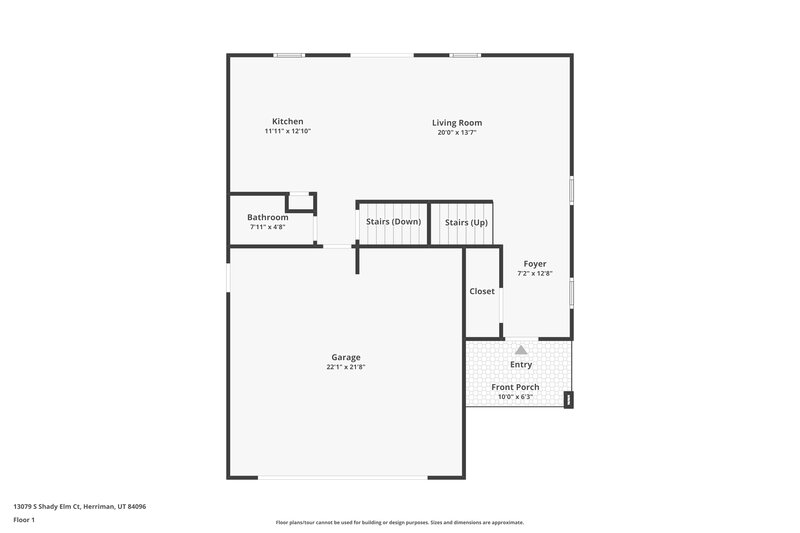 2,275/Mo, 13079 S Shady Elm Ct Herriman, UT 84096 Floor Plan View