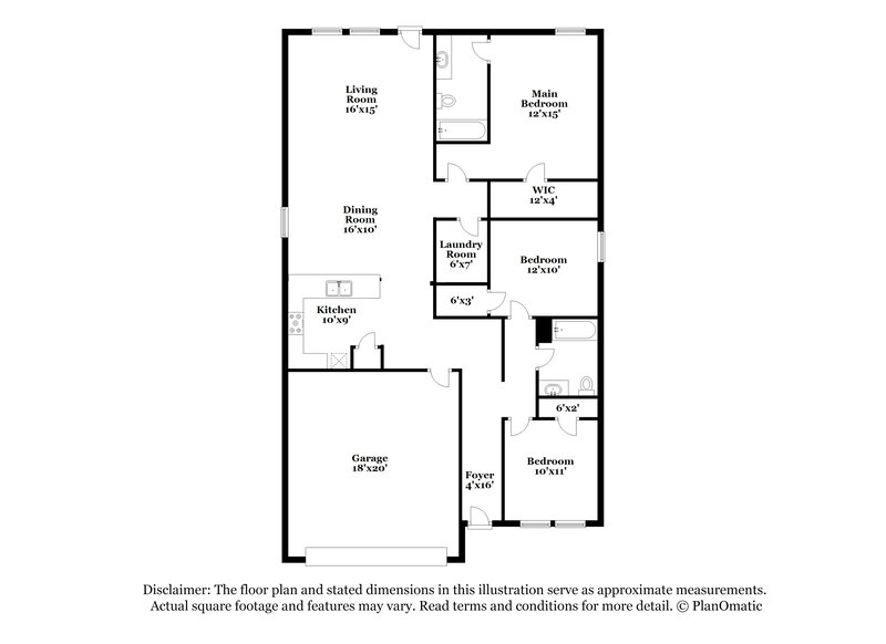 1,620/Mo, 14409 Penny Run San Antonio, TX 78253 Floorplan View