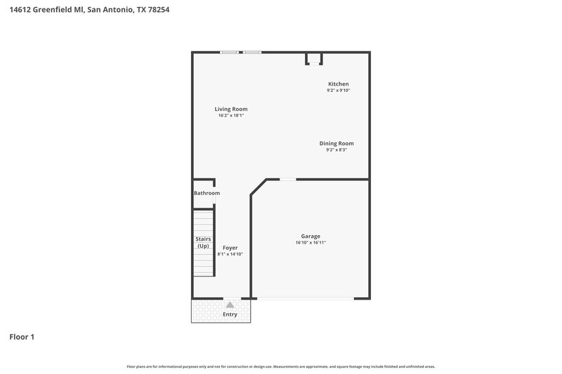 1,700/Mo, 14612 Greenfield Ml San Antonio, TX 78254 Floor Plan View